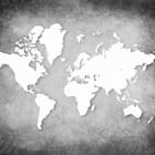 Miniatura fototapety Szara mapa świata z konturami