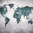 Miniatura fototapety Mapa świata na betonowej ścianie
