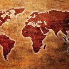 Miniatura fototapety Mapa świata na starym płótnie