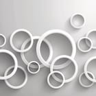 Miniatura fototapety Białe Okręgi na Szarym Tle