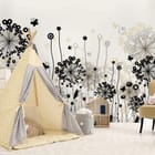 Miniatura fototapety Abstrakcyjne polne kwiaty we wnętrzu pokoju dziecka