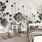 Miniatura fototapety Abstrakcyjne polne kwiaty we wnętrzu pokoju nastolatka