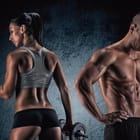 Miniatura fototapety Siłownia z hantlami w akcji