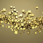 Miniatura fototapety Złote sześciany w przestrzeni