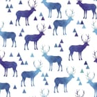 Miniatura fototapety Niebieskie Jelenie na Białym Tle