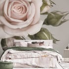 Miniatura fototapety Róże z pąkami na jasnym tle we wnętrzu sypialni