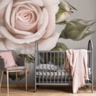 Miniatura fototapety Róże z pąkami na jasnym tle we wnętrzu pokoju dziecka