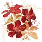 Miniatura fototapety Czerwone Hibiskusy na Białym Tle