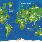 Miniatura fototapety Mapa świata dla dzieci z ikonami