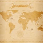 Miniatura fototapety Stara mapa świata z kontynentami