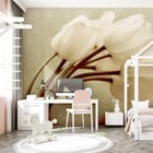 Miniatura fototapety Bukiet białych tulipanów we wnętrzu pokoju nastolatka