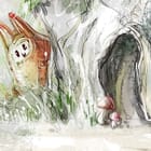 Miniatura fototapety Domek na drzewie z huśtawką - jakość wydruku i struktura materiału