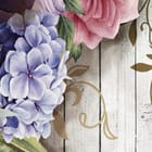 Miniatura fototapety Kwiatowa dekoracja na desce fragment #1