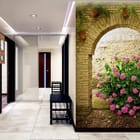 Miniatura fototapety Krzew Hortensji pod Łukiem we wnętrzu przedpokoju