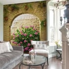 Miniatura fototapety Krzew Hortensji pod Łukiem we wnętrzu salonu