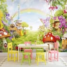 Miniatura fototapety Fantazyjne Domki Grzybowe we wnętrzu pokoju dziecka