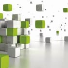 Miniatura fototapety Geometryczny stos sześcianów