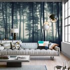 Miniatura fototapety Tajemniczy Las w Mgle we wnętrzu salonu