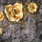 Miniatura fototapety Złote róże na betonowym tle