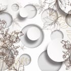 Miniatura fototapety Kwiaty i Liście na Okręgach