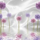 Miniatura fototapety Egzotyczne kwiaty na tkaninie