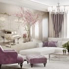 Miniatura fototapety Fortepian i Kwitnące Drzewo we wnętrzu salonu