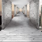 Miniatura fototapety 3D Tunel z Cegieł i Drewnianą Podłogą