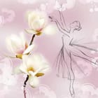 Miniatura fototapety Kwiaty magnolii i baletnica