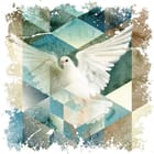 Miniatura fototapety Biały gołąb na akwarelowym tle