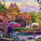 Miniatura fototapety Bajkowy domek z kołem wodnym