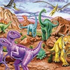 Miniatura fototapety Dinozaury na pustyni dla dzieci