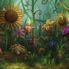 Miniatura fototapety Fantastyczny Las z Kwiatami