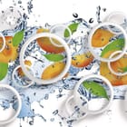 Miniatura fototapety Owoce w Pierścieniach z Wodą