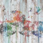 Miniatura fototapety Kolorowe kwiaty na deskach