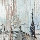 Miniatura fototapety Wieża Eiffla i europejskie budynki fragment #2