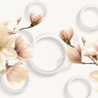 Miniatura fototapety Magnolie na gałęziach z różowym tłem