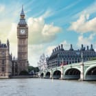 Miniatura fototapety Londyn z wieżą zegarową i mostem