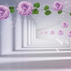 Miniatura fototapety Fioletowe róże w tunelu 3D