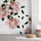 Miniatura fototapety Różowe Kwiaty na Białym Tle на відкритій стіні