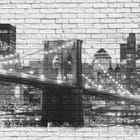 Miniatura fototapety Most nocą na tle miejskich wieżowców