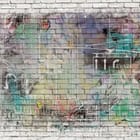 Miniatura fototapety Kolorowy mural na ceglanej ścianie