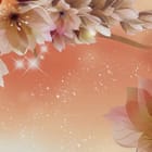 Miniatura fototapety Pastelowe Kwiaty 3D na Pomarańczowym Tle