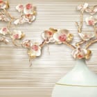 Miniatura fototapety Orchidee w wazonie na tle linii