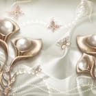 Miniatura fototapety Złote kwiaty z perłami