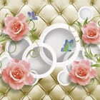 Miniatura fototapety Różowe róże i złote tło