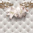 Miniatura fototapety Eleganckie Lilie na Pikowanym Tle