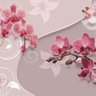 Miniatura fototapety Różowe orchidee na pastelowym tle