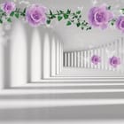 Miniatura fototapety Fioletowe róże w białym korytarzu