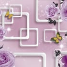 Miniatura fototapety Fioletowe róże na różowym tle