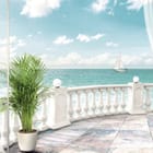 Miniatura fototapety Roślina na tarasie z widokiem na morze